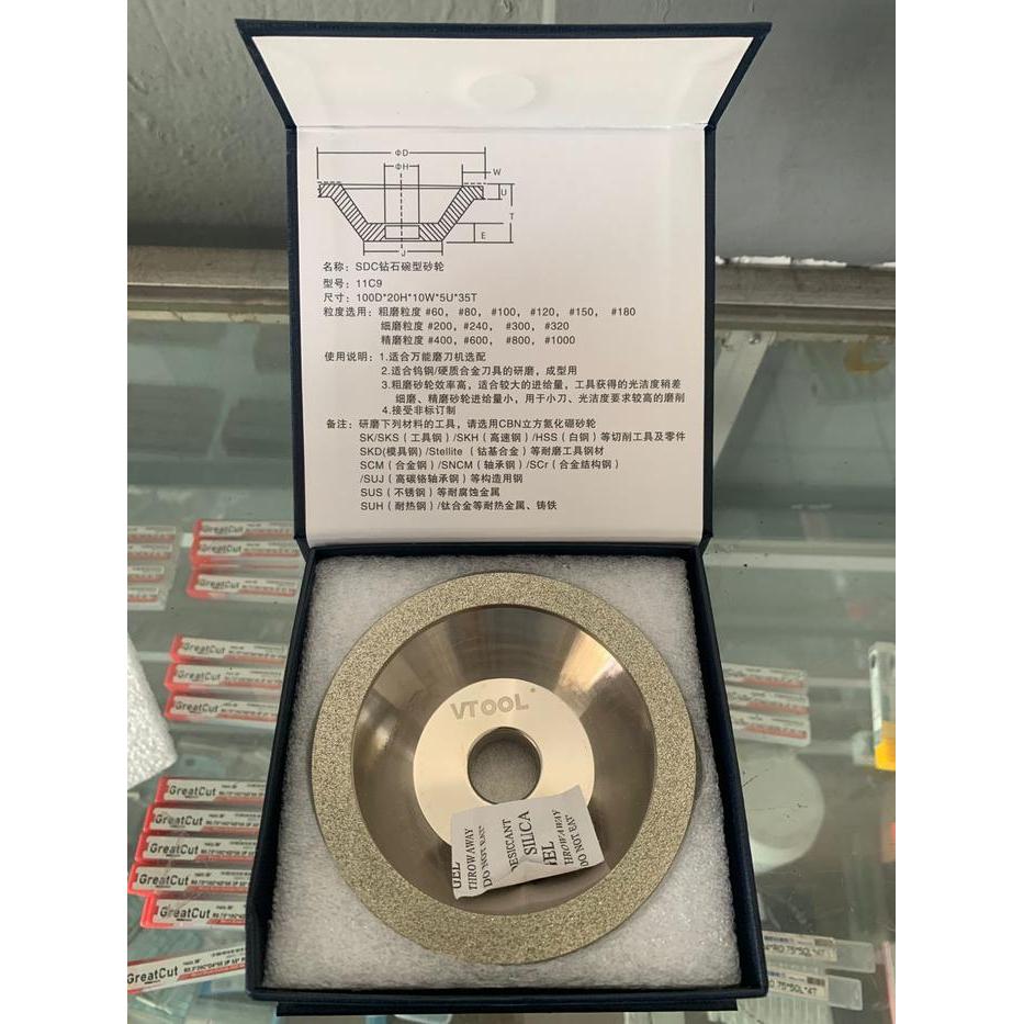Gerinda Diamond Mangkok Cbn Diamond Wheel Batu Asah Endmill Bor #600