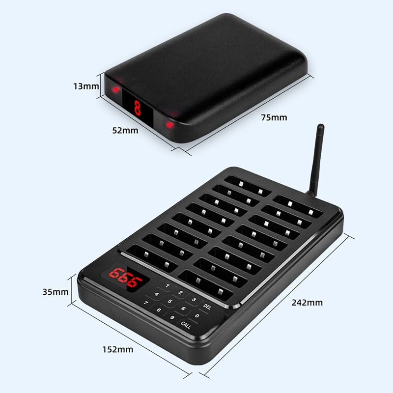 Wireless Restaurant Pager System Touch Panel Wireless Calling System for Coffee Shop Restaurant