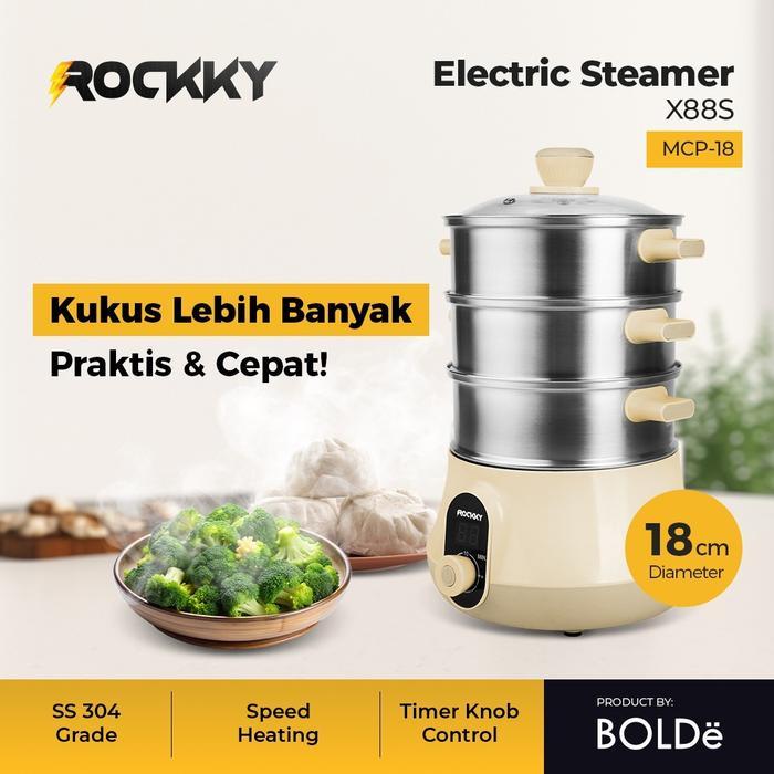 Rockky Electric Steamer X88S - Kukusan Listrik 3 Susun Low Watt