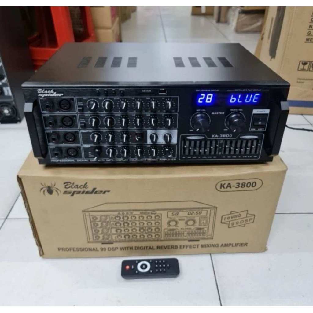 Power Amplifier Karaoke Bluetooth Blackspider Bs Ka 3800 Bs Ka3800 Bs Ka-3800