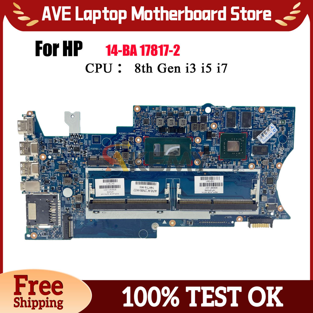 17817-2 For HP Pavilion X360 14-BA 14M-BA Laptop Motherboard 939382-601 939381-601 With i5 i7 CPU