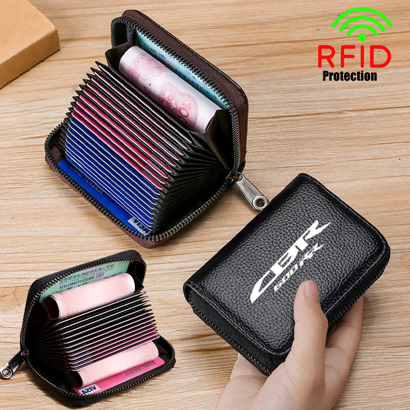 Genuine Leather bag Driver License Business Card Holder Wallet For CBR1000 CBR600RR CBR650R CB1000R