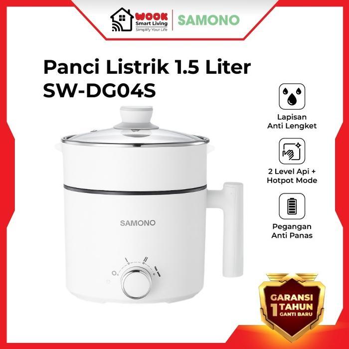 Samono 1.2L-2L Panci Listrik Steamer Serbaguna Fry Pan Anti Lengket Low Watt Material Food Grade