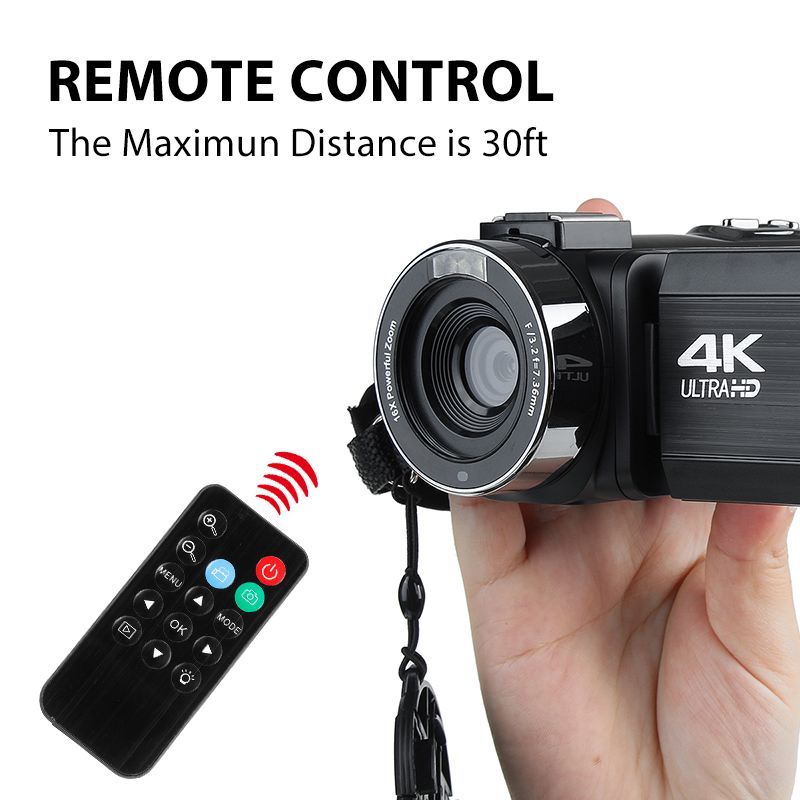 30MP 4K Ultra HD Video Camera WiFi DV Camcorder Digital Video Camera 270 Degree Rotation Touch