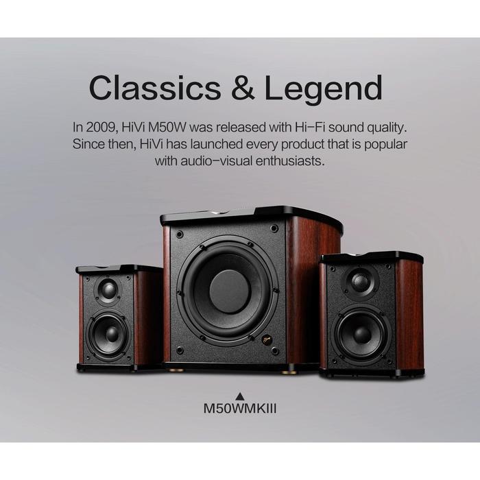 Swans HiVi M50W-MKIII 2.1 Professional Multimedia Home Active Speaker Bluetooth Optical Remote