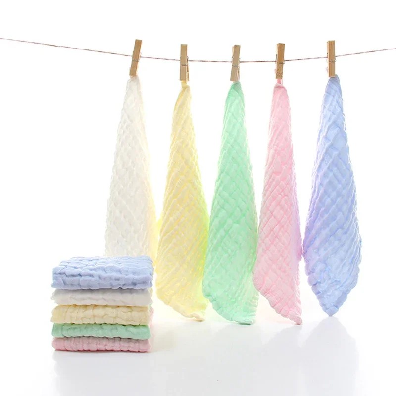 5pcs Plain Colored Handkerchief Gauze Handkerchief Newborn Handkerchief All Cotton Towel Baby Drool