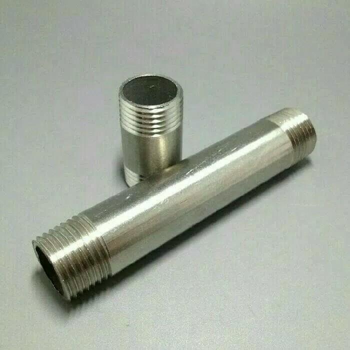 PIPA NEPEL STAINLESS 15CM 1/2"INCH / PIPA NEPPLE SS 304