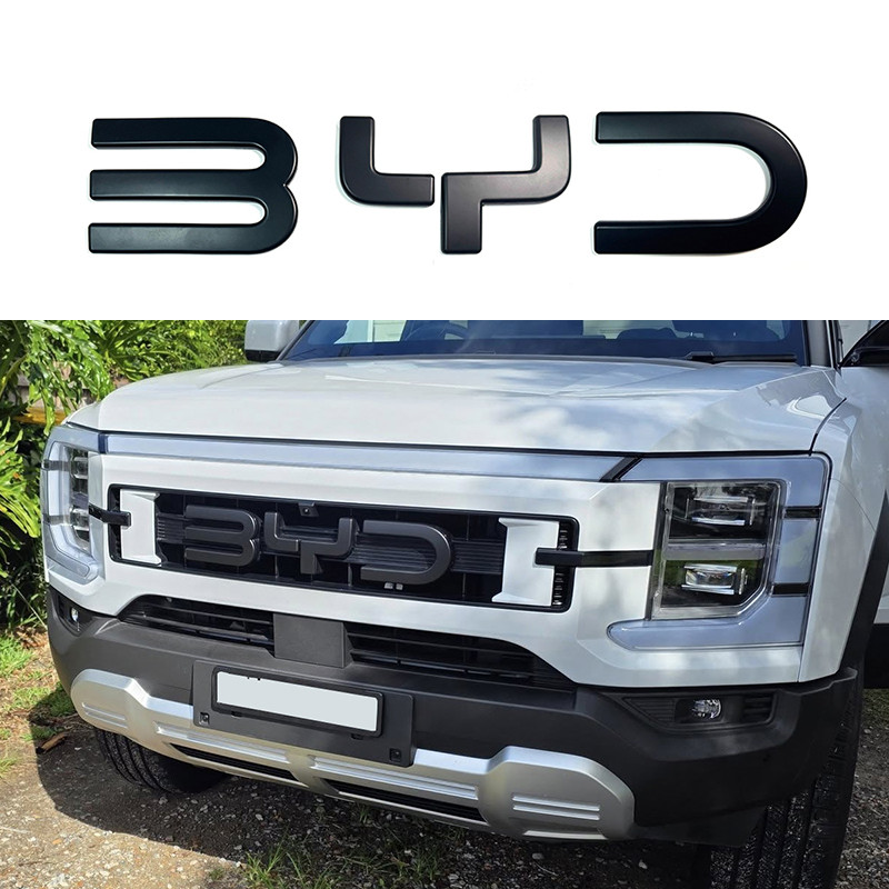 BYD Shark 6 3Pcs ABS Black Special & Limited Edition 3D Car Body Badge Sticker Front Grille Emblem