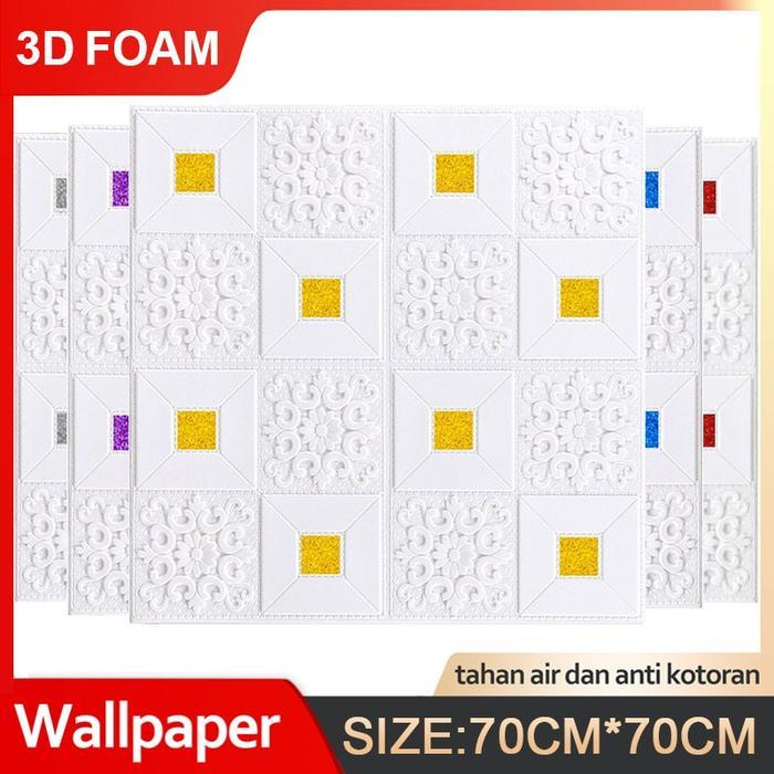 Wallpaper 3D Stiker Dinding(70cm x 70cm) perekat diri Kayu dengan lem Kertas penutup plafon atap
