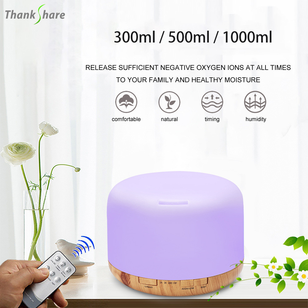 Essential Oil Diffuser Ultrasonic Air Humidifier Diffuser Aromatherapy 300ml 500ml 1000ml Humidifier