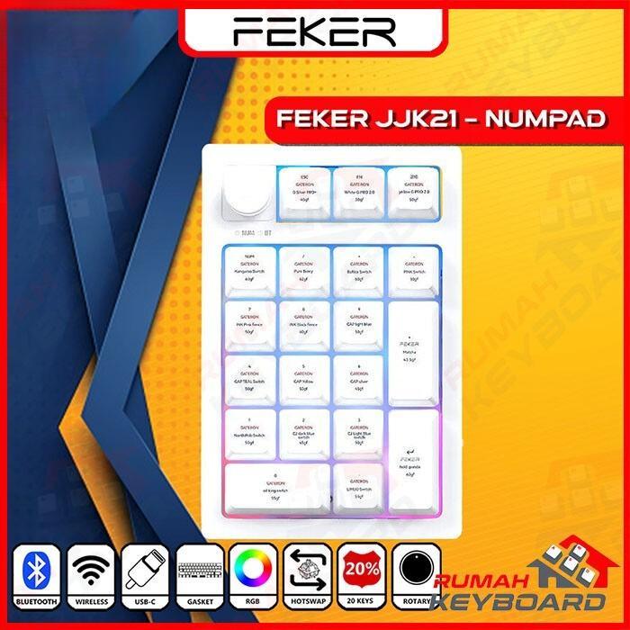 MECHANICAL KEYBOARD - FEKER JJK21 NUMPAD - 3 MODE - GASKET - KNOB