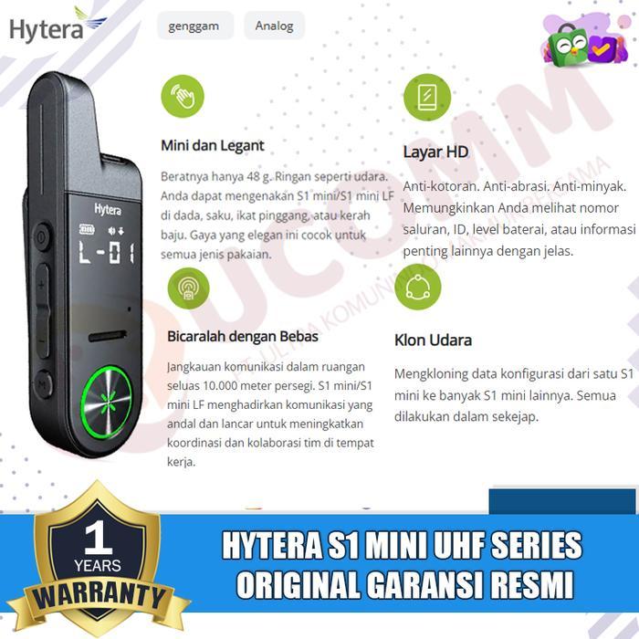 HYTERA S1 MINI SERIES UHF HYTERA S1 MINI WALKIE TALKIE HYTERA S1 MINI UHF 400 ORIGINAL GARANSI RESMI