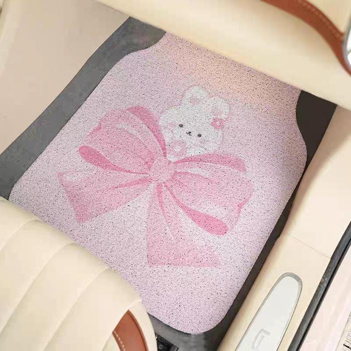 Karpet Mobil Rumput 2 Baris Pita Pink Car Karet Kendaraan Garansi