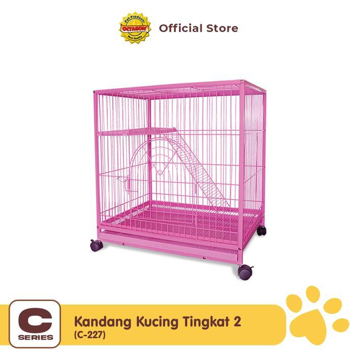 TERMURAH Kandang Octagon - Kandang Kucing Tingkat 2 Ukuran 75x543cm Kandang 2 Lantai C-227 READY