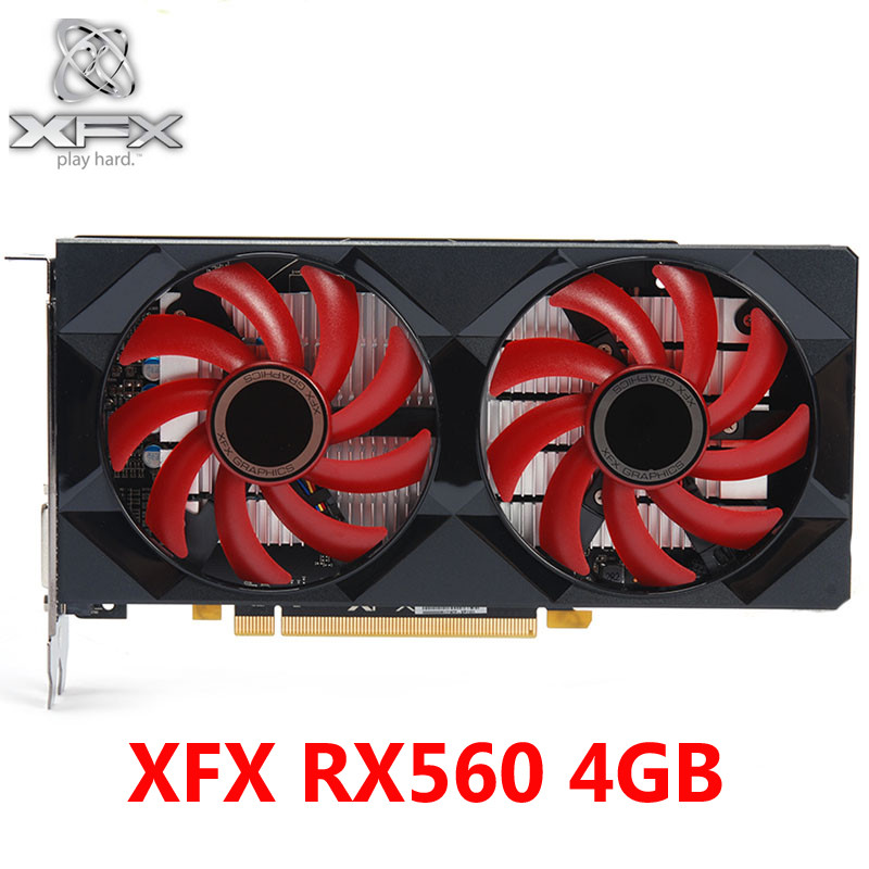 100% XFX Video Card RX 560 4GB 128Bit GDDR5 Graphics Cards for AMD RX 500 rx 560d RX560 4G DisplayPo