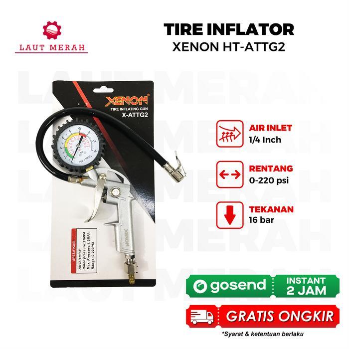 Inflating Gun Xenon Alat Isi Ukur Angin Ban Kompresor Inflator