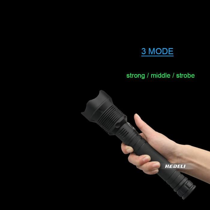 Senter LED XHP70.2 90000 Lumens / SENTER SUPER TERANG JARAK JAUH ZOOM Baterai Charger Lampu Usb