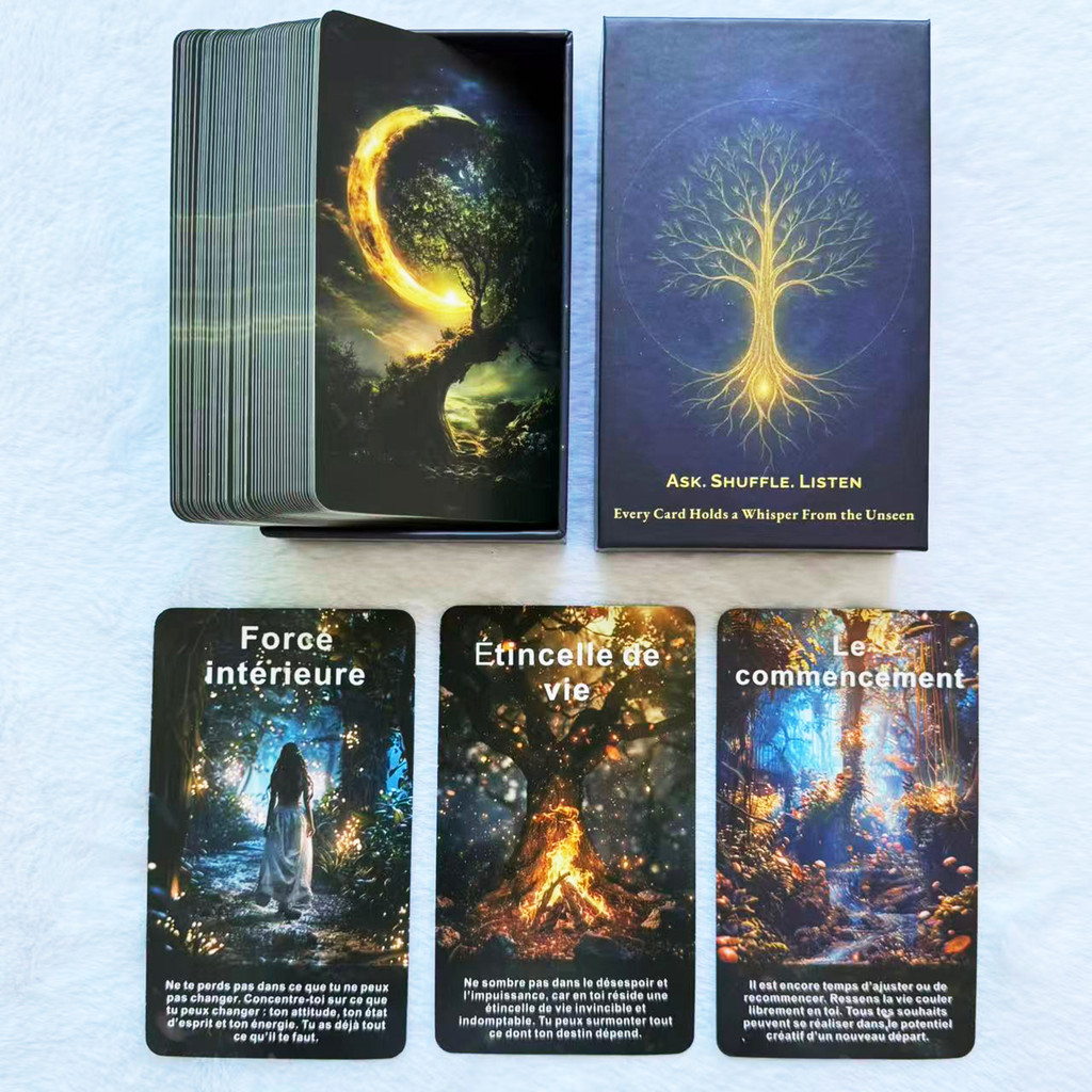 French Mystic Forest Oracle Cards, Affirmation Cards with Mystic Forest Theme, Self-Spiritual