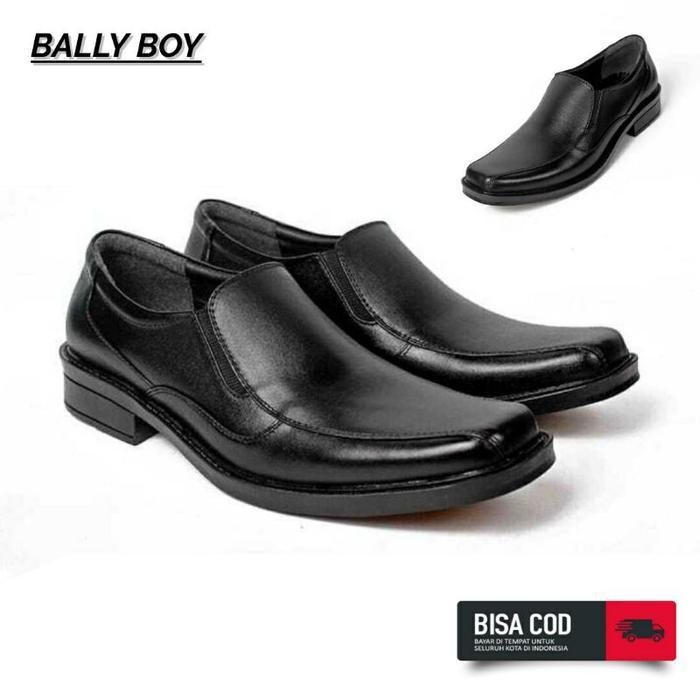 Aerostreet - Sepatu Pantofel Pria Pantofel Hitam Formal Kerja Kantor