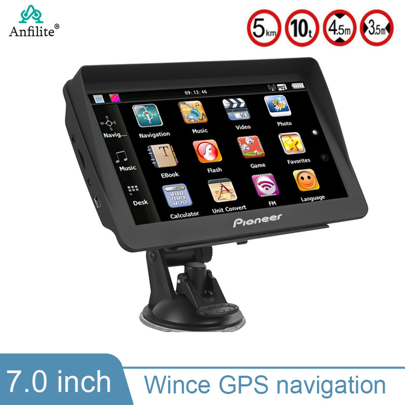 7 inch truck GPS navigator ram 256M ROM 8GB Bluetooth FM GPS Navigation with Rear View camera free S