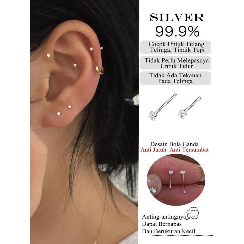 EAR PARTNER-999 SILVER Kalung anting-anting perak murni 999 tahun , model baru, populer, menjaga