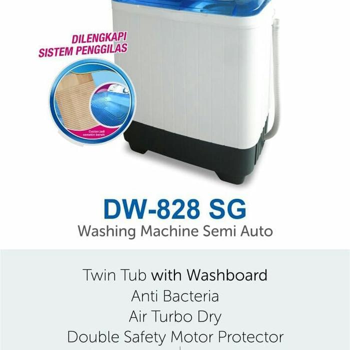 DENPOO DW-828SG MESIN CUCI 2 TABUNG + BAK PENGGILASAN DW828SG