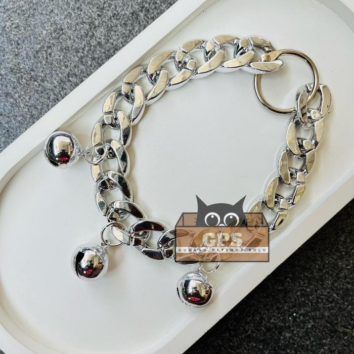Premium Kalung Kucing Preman Rantai Akrilik Lonceng 3 Ukuran 14Mm Original