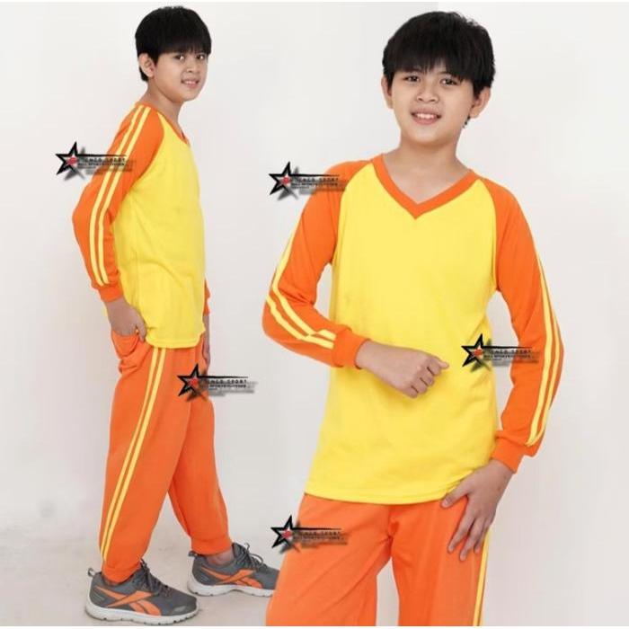 SD-SETELAN BAJU KAOS OLAHRAGA ANAK SEKOLAH DASAR / SERAGAM BAJU TRAINING OLAHRAGA ANAK SEKOLAH