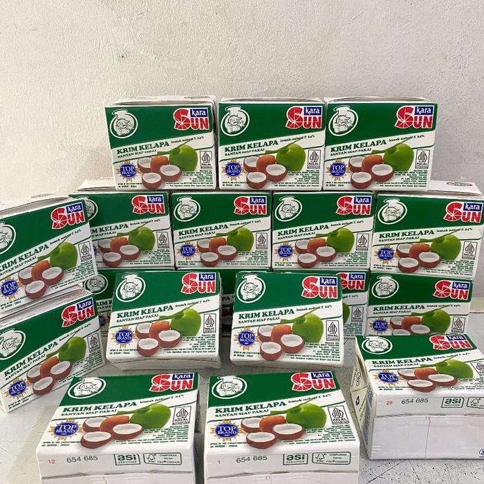 (1 DUS 12 PCS) SUN KARA SANTAN KELAPA 200 ML SUN KARA SANTAN KELAPA SANTAN KELAPA CAIR