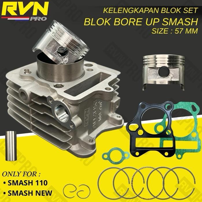 BLOCK SEHER BORING BLOK SEHER BELOK SEHER BORE UP SUZUKI SMASH 110 SMASH NEW 57 MM 57MM ORIGINAL RVN