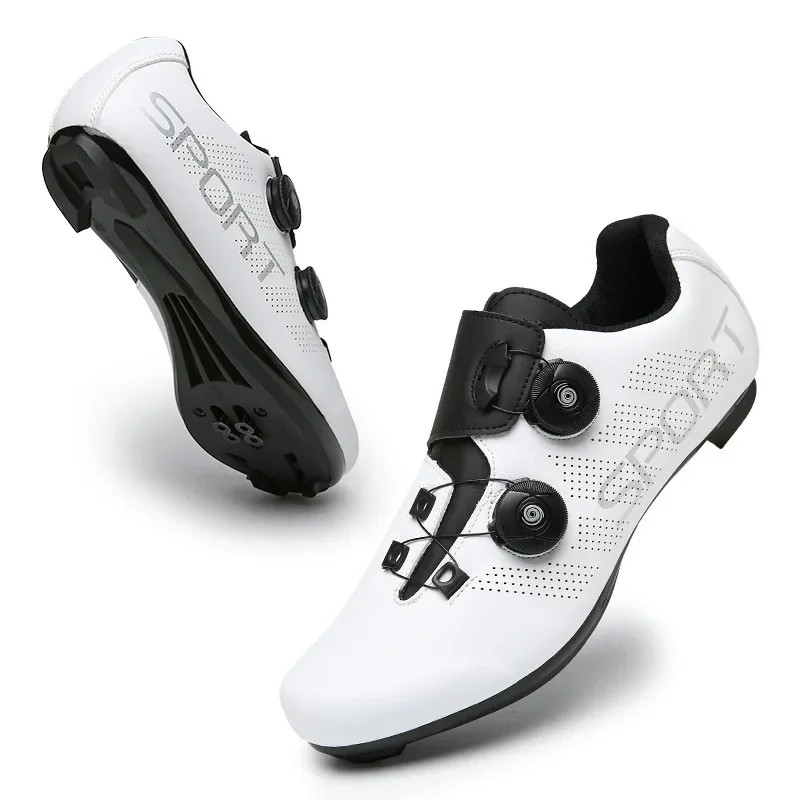 Cycling Shoes Road Bike Men White Breathable Spd Self-Locking Cleat Racing Road Bike Shoes Women