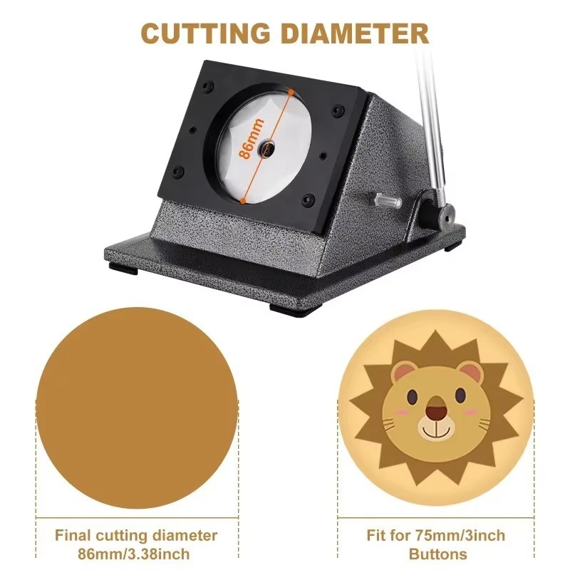 Pin Button Paper Cutter 25/32/44/58/75mm Manual Circle Paper Cutter Tool Graphic Punch Die Cutter