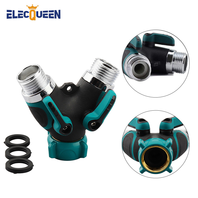 Garden Hose Splitter, 2 Way Y Hose Connector with Comfortable