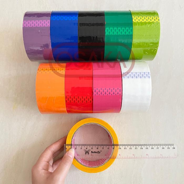 "New" Lakban / Isolasi Warna Putih Orange Ungu Merah 48mm / 2 inch DAIMARU