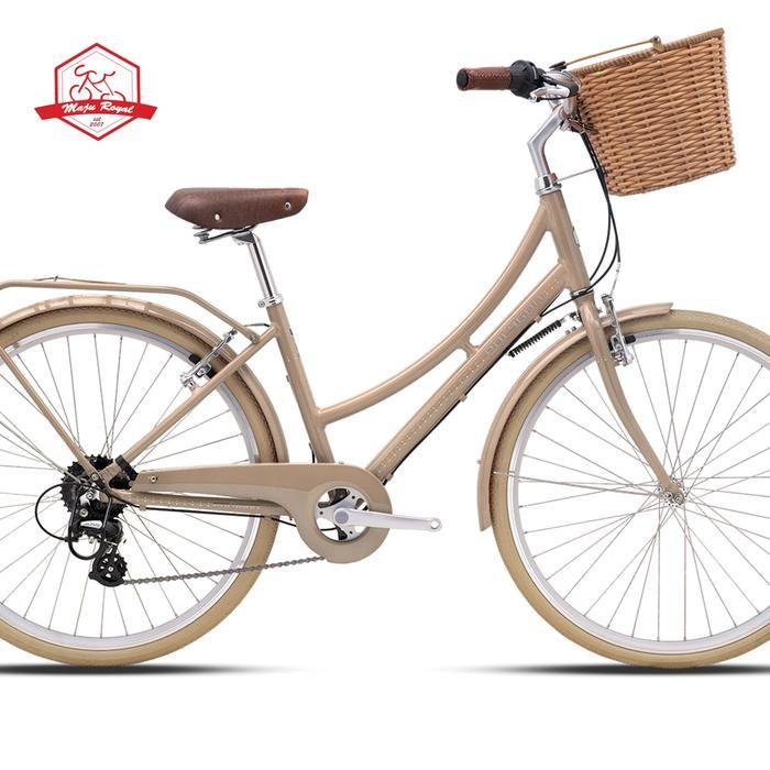 Promo Sepeda City Bike Polygon Oosten 26 Inch Alloy 8 Speed Shimano Classic Vintage Retro Keranjang