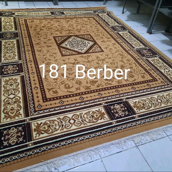 Karpet Permadani Besar Jumbo Almaya Shafira Coklat Cream Hitam Brown Black Berber Abu-Abu Grey