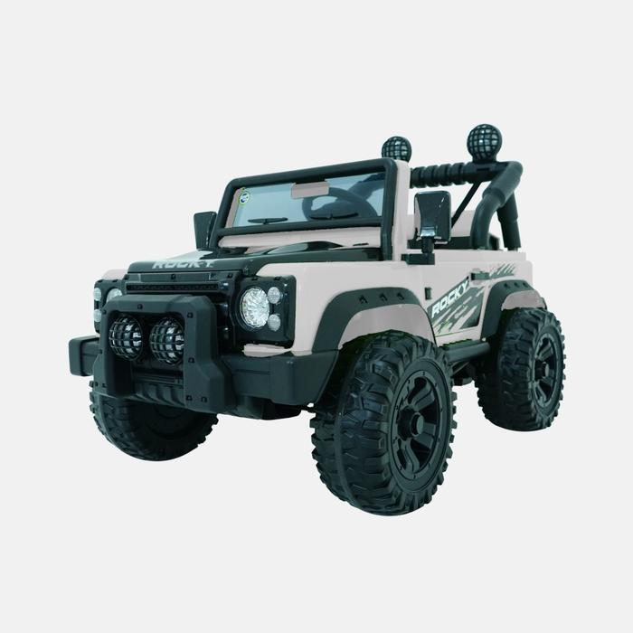 Mainan Anak Mobil Aki Jeep ROCKY BAN KARET - VOLTA 5008 - PUTIH