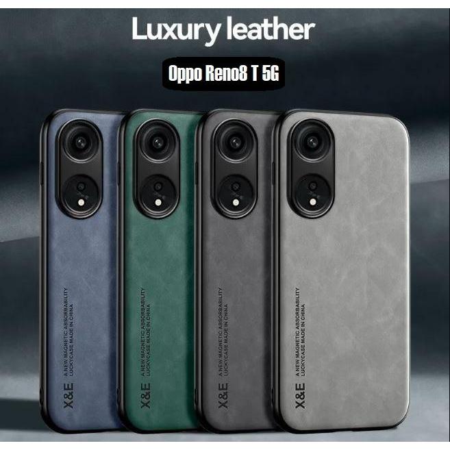 Sale Case Oppo Reno 8T 5G Leather Magnetic Suede Casing Tekstur Kulit Domba