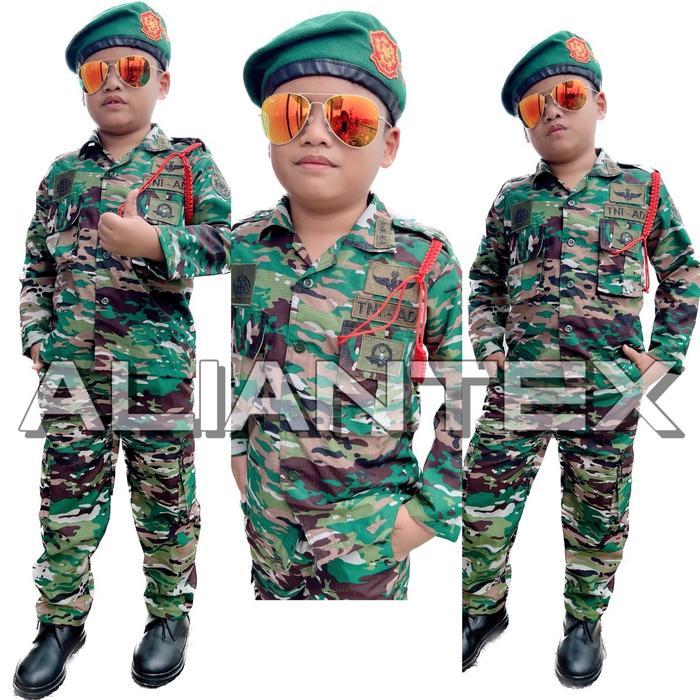 BAJU LORENG TNI AD ANAK MOTIF TERBARU/BAJU LORENG ANAK