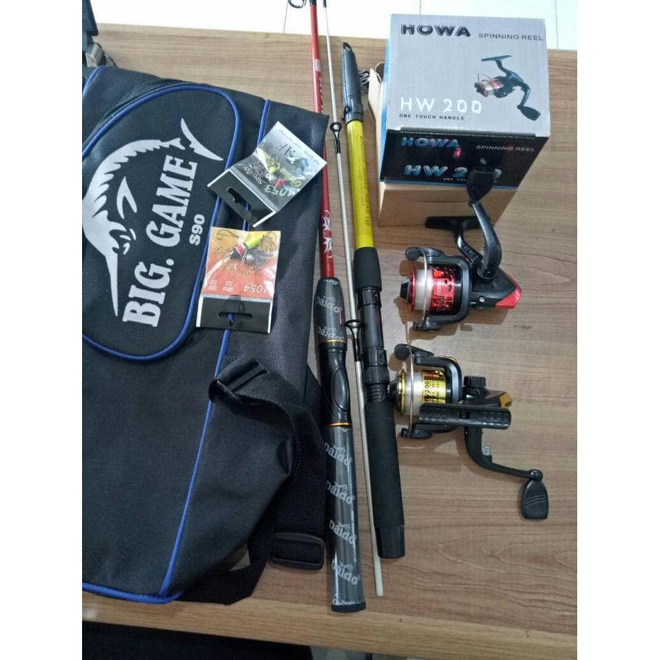 Set Pancing Pemula (2 Reel & 1 Joran Antena 1 Joran Sambung 150 Cm)