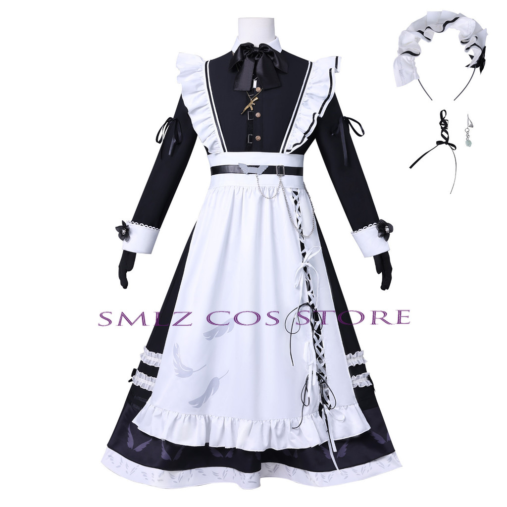 Smlz Nijisanji Vtuber Kanae Cosplay Man Kanae Maid Outfit Cosplay Costume Set Halloween Party Outfit
