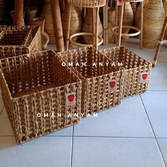 Keranjang anyam eceng gondok Storage Eceng gondok Keranjang anyam Kerawang Eceng Gondok Penyimpanan