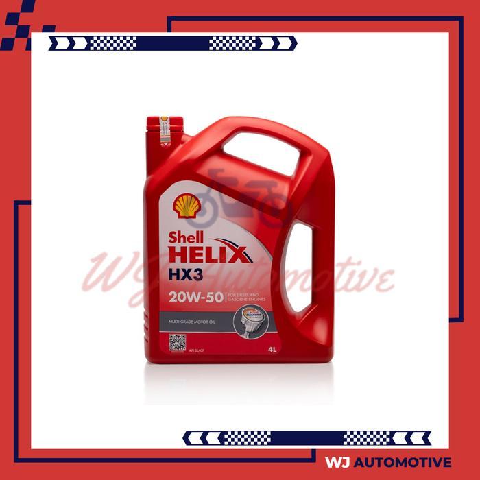 Shell Helix HX3 20W50 4 Liter Oli Mobil Shell HX 3 20W 50 4Liter Oli Mesin Mobil Bensin Shell 20W-50