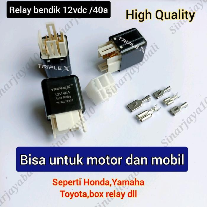 Bendik Stater Relay Soket Starter 4 Kaki 5 Kaki Switch Swit Motor Mobil Kotak Relay Universal Lampu