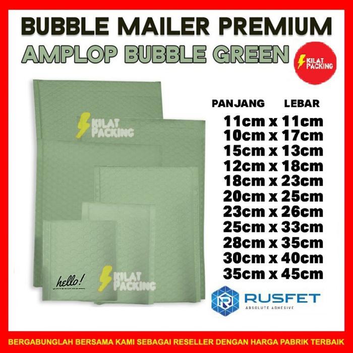 Bubble mailer amplop packing green all size bubble mailer rusfet