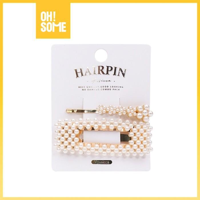 OHSOME DYLEE & LYLEE Hair Pin Jepit Rambut Mutiara Putih 1 Set 2pcs