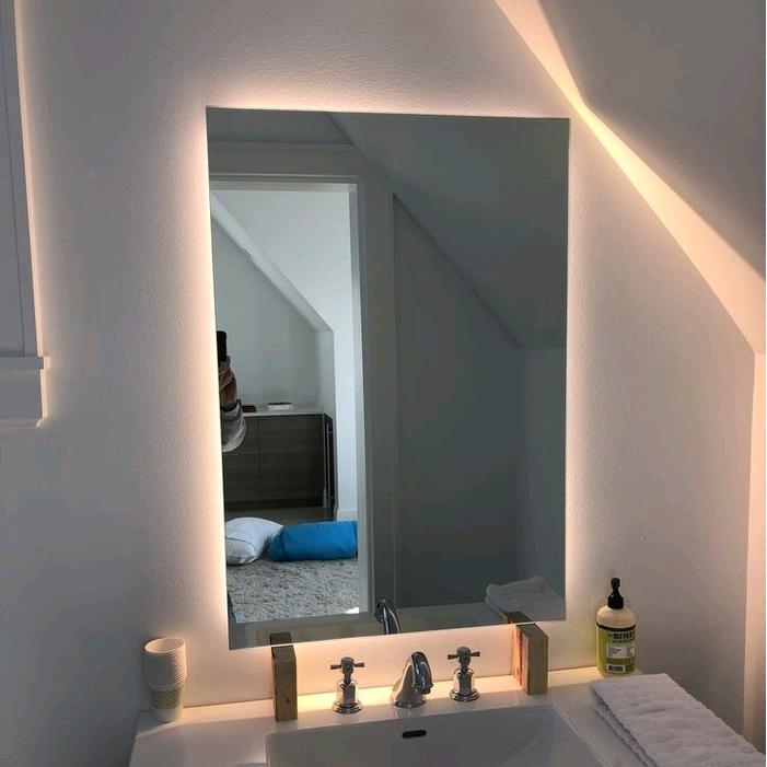 Cermin Kotak Mirore Aesthetic - Kaca Make Up - Cermin Gantung Dinding - Cermin Wastafel Kaca Lampu