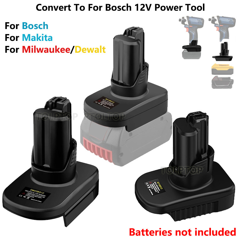 Battery Adaptor For Bosch/Makita/Milwaukee/Dewalt 18/20V Li-ion Battery Convert to For Bosch 12V