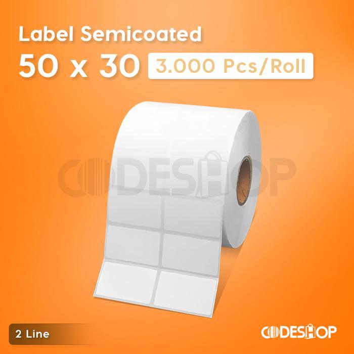 JUAL LABEL SEMICOATED CODESHOP UK 50 X 30 MM ISI 3000 STICKER