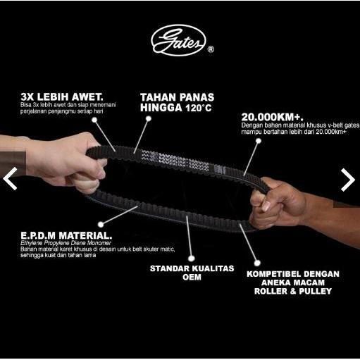 Van Belt Gates V Belt V-Belt Vbelt Belt Set Gates Powerlink Roller Dr Pulley Yamaha Mio Carbu Sporty